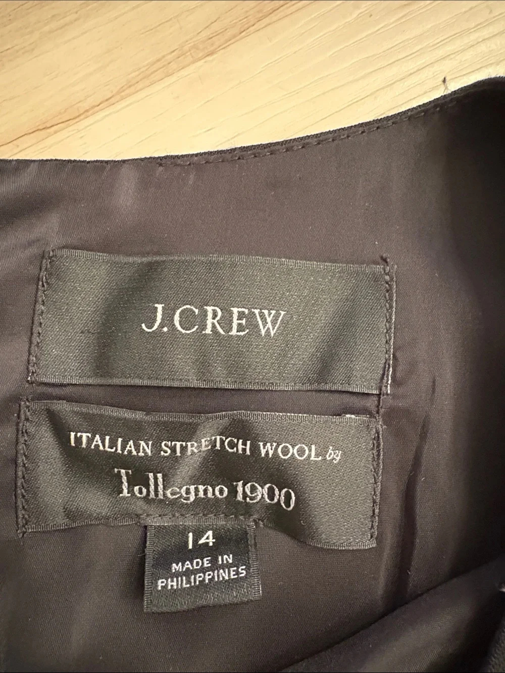 J.Crew New Resume Dress Italian Wool Blend Black Size 14 business casual office